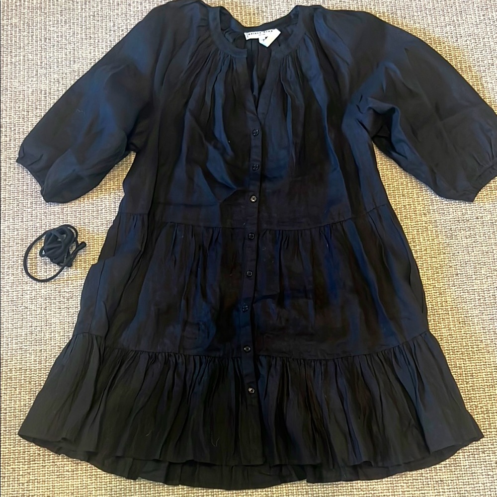 A Piece Apart Sz S blk linen dress
